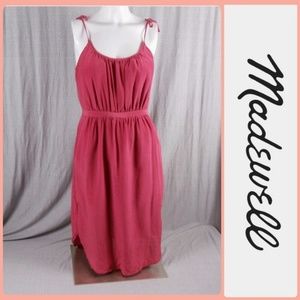 Madewell Tie Strap Silk Midi Dress